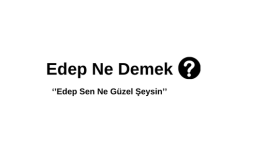 Edep Ne Demek? Edep Sen Ne Güzel Şeysin Ne Anlama Gelir? Edepli olmak Ne Anlama Gelir? Edepli İnsan Kime Denir?