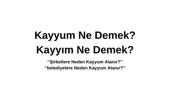 Kayyum Ne Demek? Kayyum Olarak Kim Atanır? Şirkete Neden Kayyum Atanır? Kayyım Ne Demek?